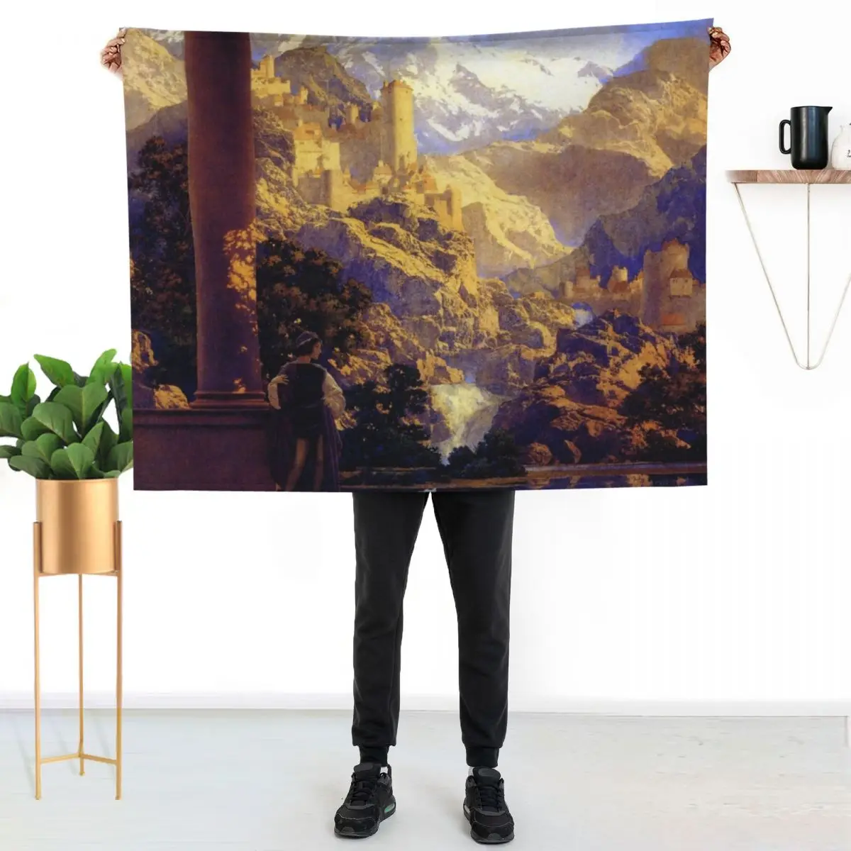 Romance by Maxfield Parrish. Throw Blanket cosplay anime Blankets For Sofas Thin Custom Winter beds Blankets For Baby Blankets