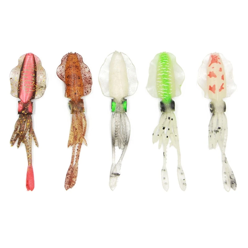 Sea Fishing Squid Bait with Ear Thin Fin Soft Baits Fish-shaped Fake Lure