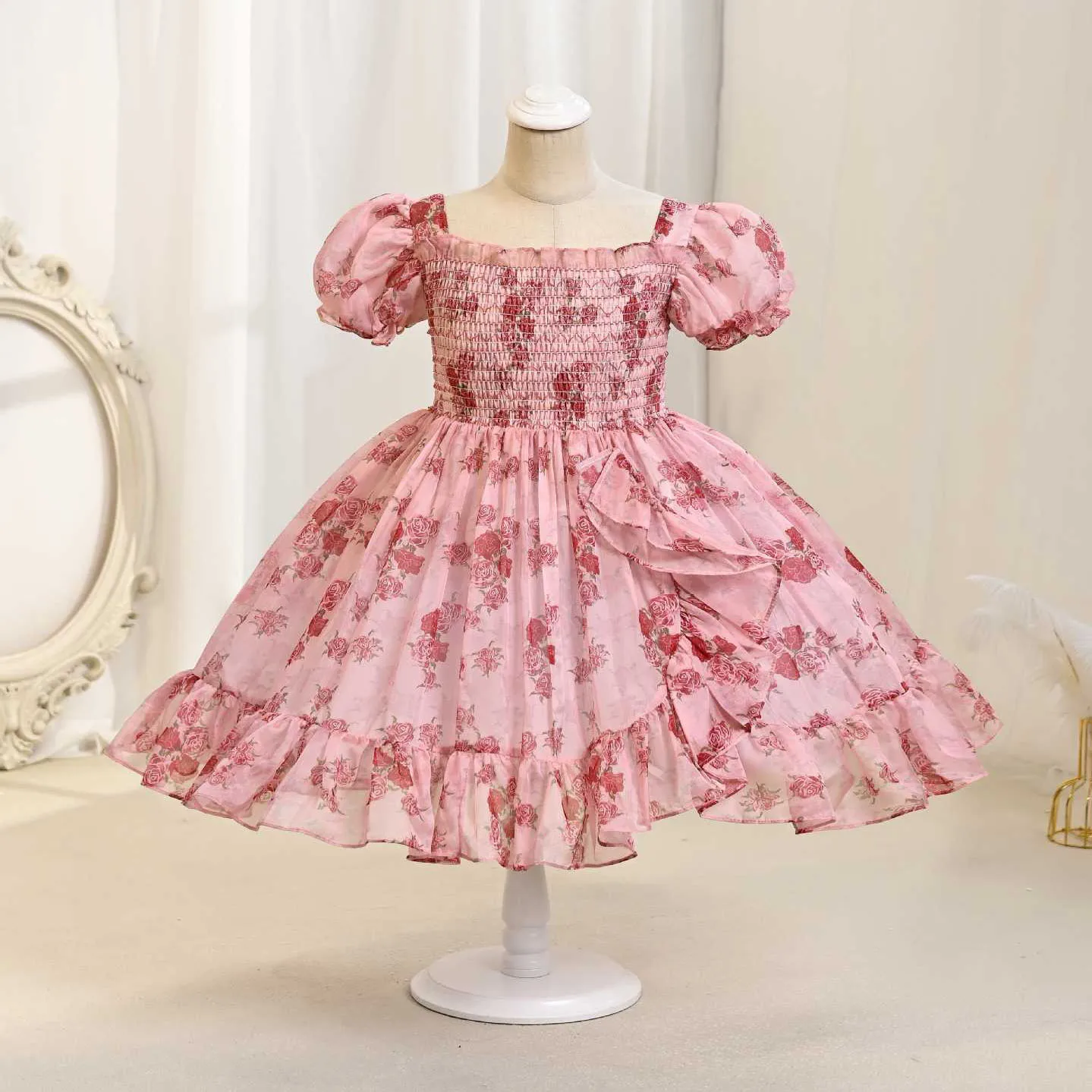 HETISO Princess Sequins Dress for Girls Baby Kids Holiday Birthday Ball Gown Children Christmas Party School Wear 1-4 Years Old