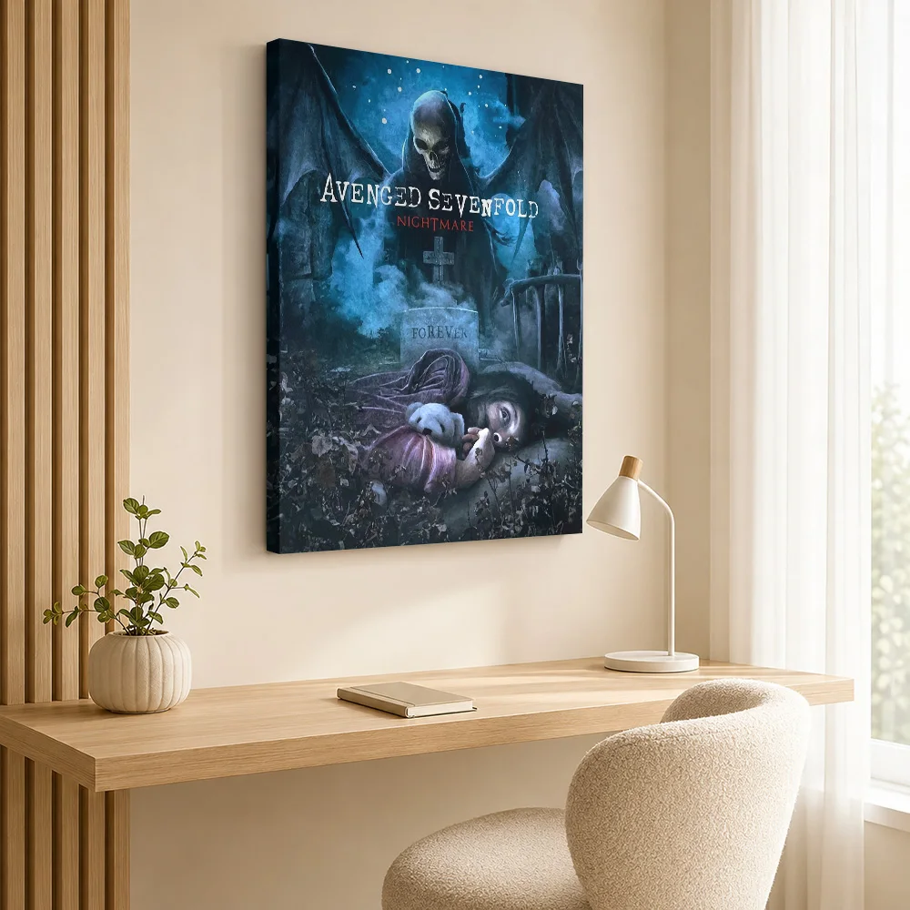 Avenged Sevenfold Nightmare Album Art Canvas Painting Poster Custom Photo Retro Music Wall Art for Bedroom Decor Ready to Hang