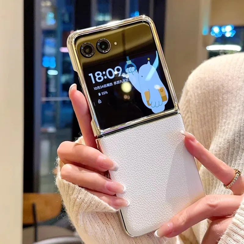 

Phone Shell Leather Fashion Skin Protective For Motorola Razr 50 Ultra Case Luxury PU Back Cover Case For Moto Razr50 50Ultra