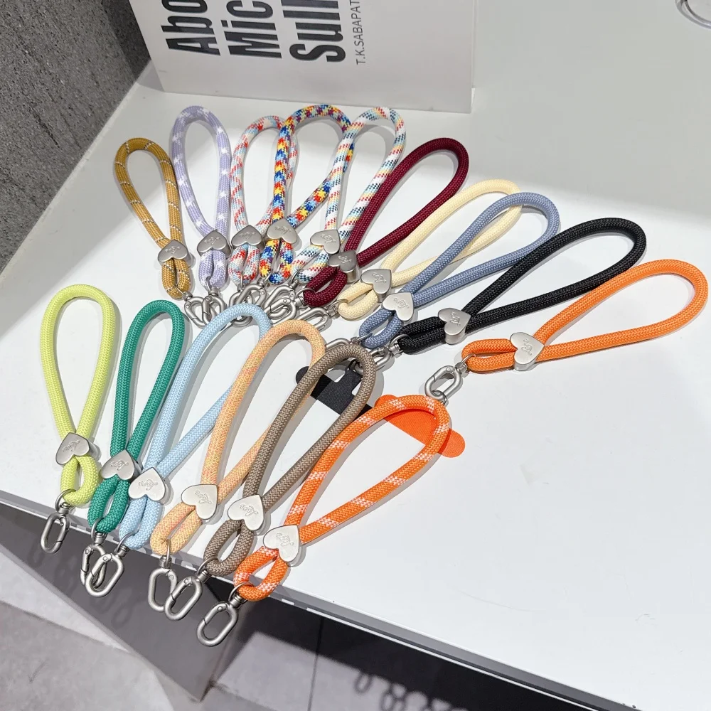 

[Longsheng] Mobile phone lanyard woven wristband short personalized denim pattern portable lanyard bag sling high-end women's