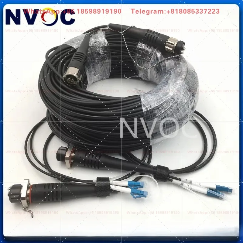 4Pcs 2C ODC-LC 0.5M Optical Fiber Patch Cord +1Pc SM 9/125 Black Cable 4.0mm 30M, 2 Core Round ODC to ODC-R Male Connector