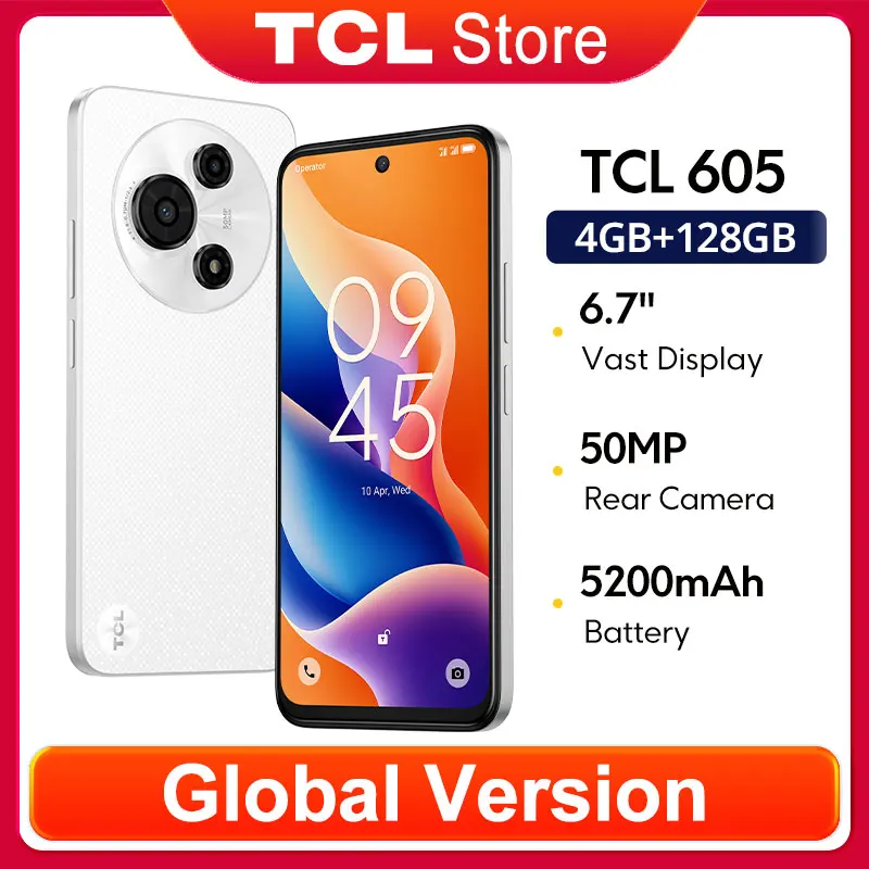 Global Version TCL 605 50MP Hybrid Rear Camera 5200mAh Battery 18W Fast Charging 6.7