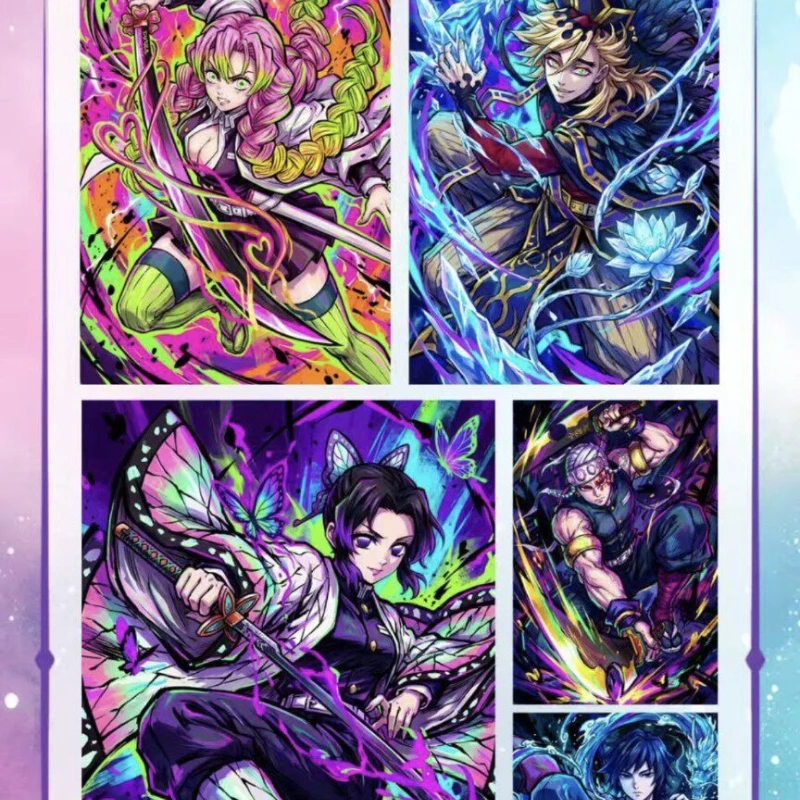 

Коллекционная аниме-карта в стиле Demon Slayer Kimetsu no Yaiba: акриловая художественная доска с хроматическими перьями, двусторонняя, светящаяся в темноте