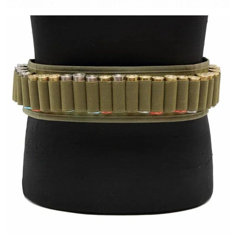 Tactical Bandolier Belt 12/20 Gauge Ammo Holder Shell 30 Rounds Gun Bullet Belt Pouch Cartridge Waist Belt Bag for Hunting