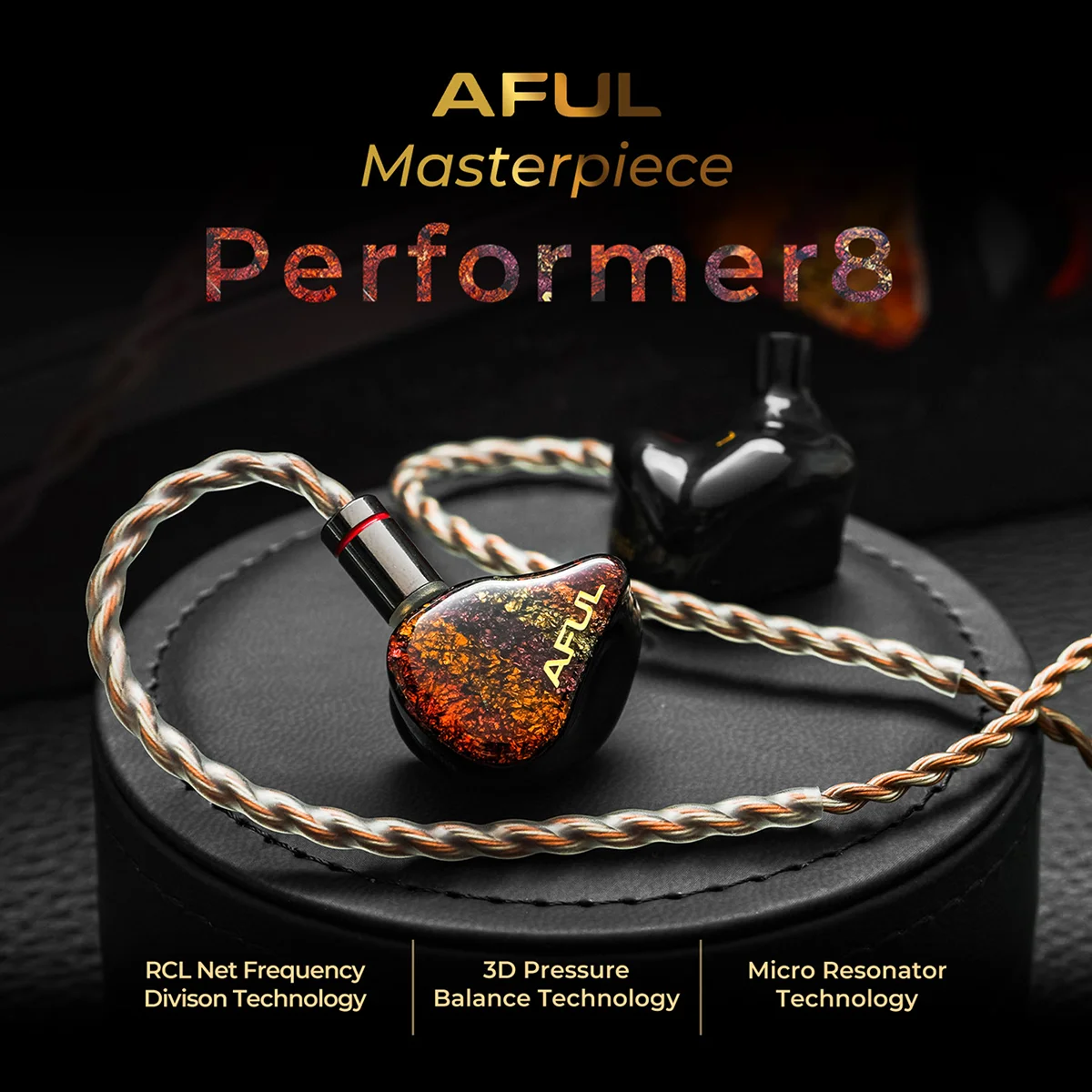 AFUL Performer 8 HiFi IEM 1DD+ 7BA Driver Hybrid In Ear Monitors with 0.78 2Pin Interface Detachable Cable 3.5/4.4mm Plug IEM