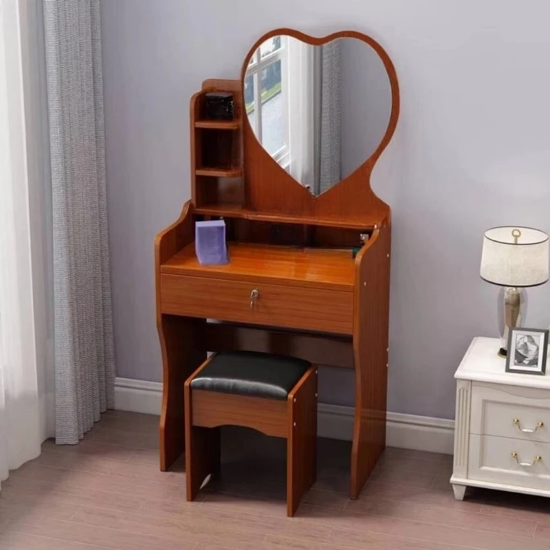 Modern wooden vertical dresser with mirrors and drawers, environmentally friendly and durable