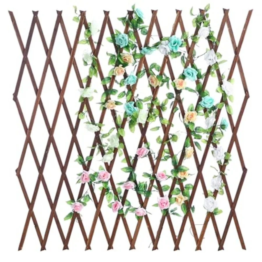 

Nature Wood Trellis, Expandable Wall Lattice Panels for Outside, Decorative Lattice Trellis Frame for Climbing Plants Vine Ivy