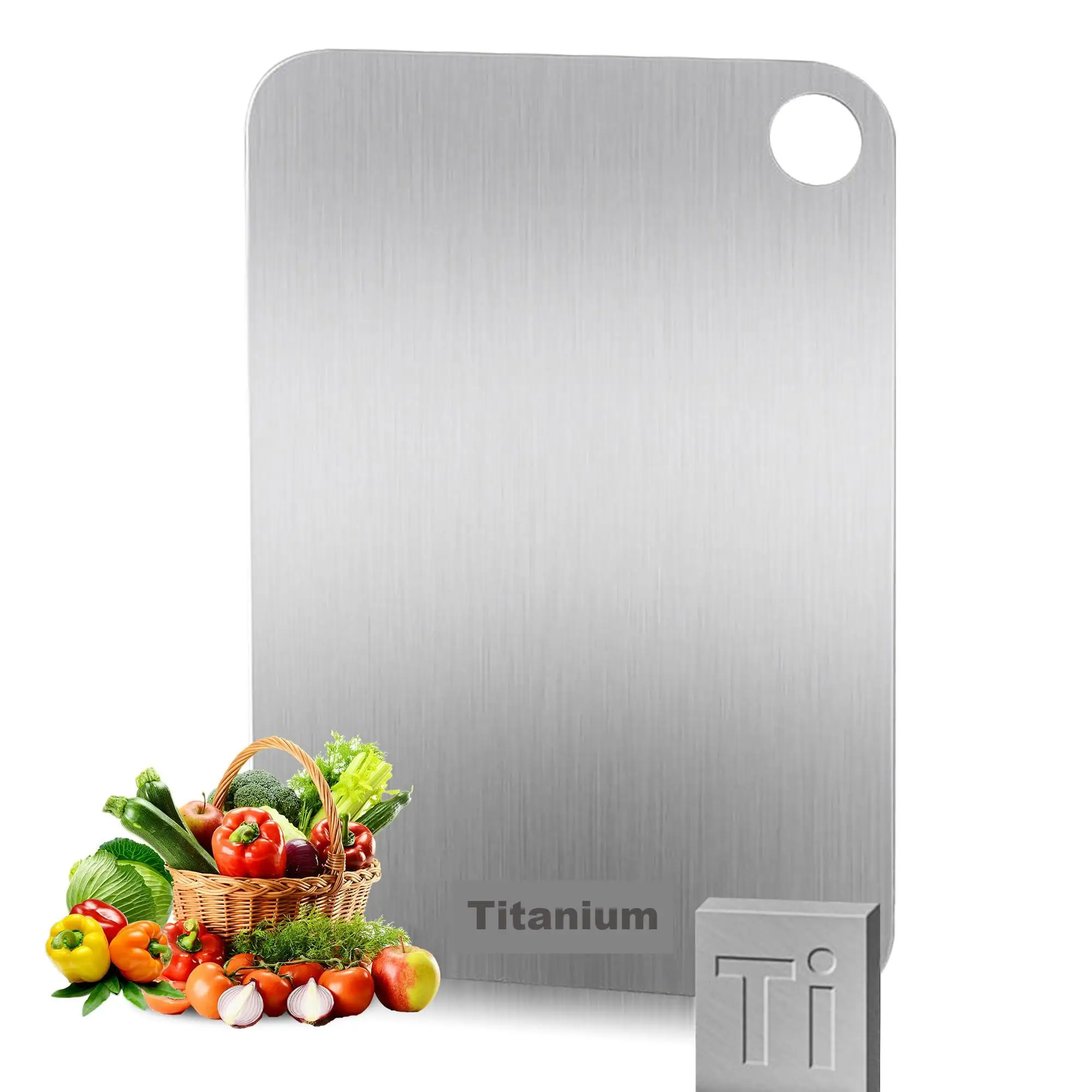 

2mm Thickness 100% Pure Titanium Cutting Boards Double Sided Cutting Mat for Kitchen Cutting Edge Hygiene Durability Washable