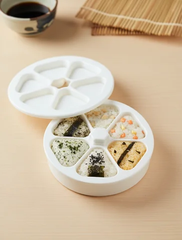 6 in 1 Sushi Maker Box Onigiri Mold Triangle Sushi Mold Rice Ball Mold Press Making Storing Sushi Lunch Bento