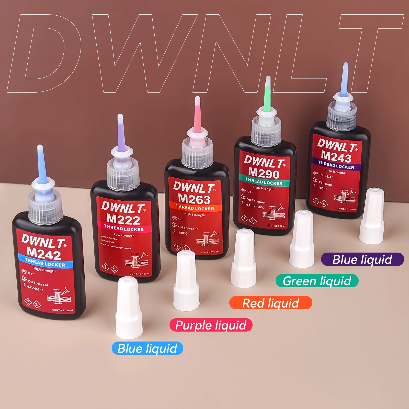 50 مللي Threadlocker برغي التجفيف السريع 222 242 243 262 263 271 272 277 290 680 قفل الموضوع المضادة للانزلاق مكافحة فضفاض Threadlocker