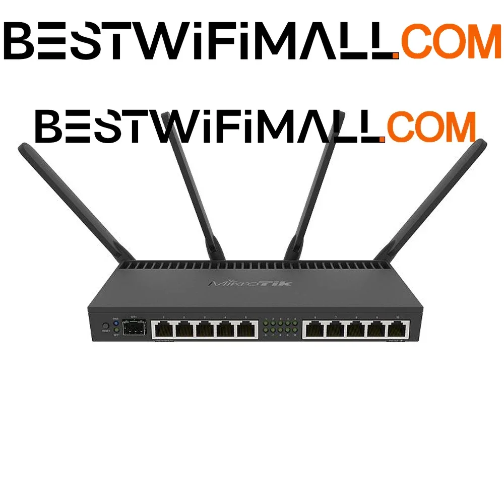 MikroTik RB4011iGS+5HacQ2HnD-IN WiFi 5 Router Powerful 10xGigabit SFP+ 10Gbps Dual Band 802.11AC Wireless & Desktop Case