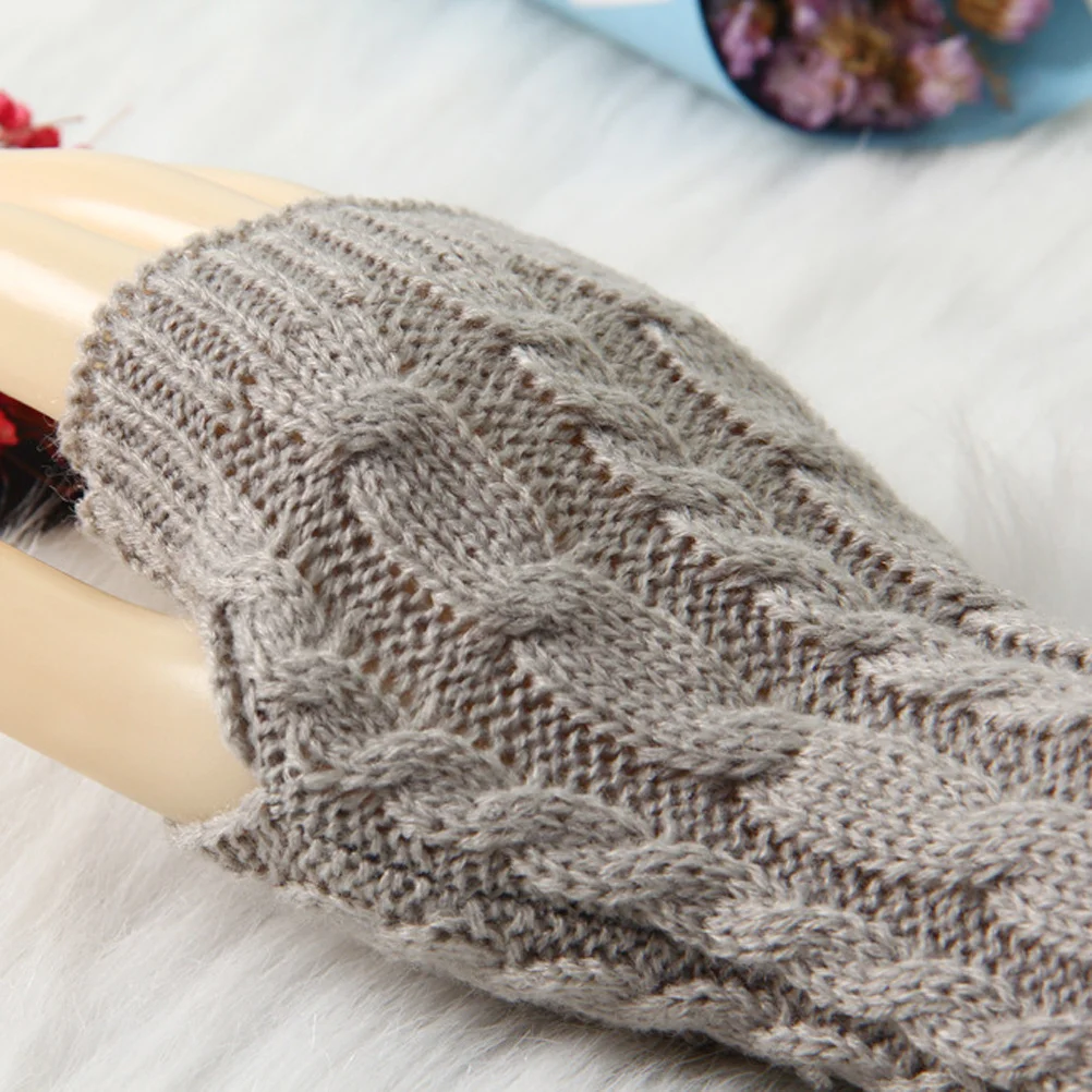 20 سنتيمتر للجنسين الشتاء محبوك أصابع قفازات الذراع كم الإبهام ثقب طويل تدفئة لينة مريحة تنفس قفازات دافئة للرجال