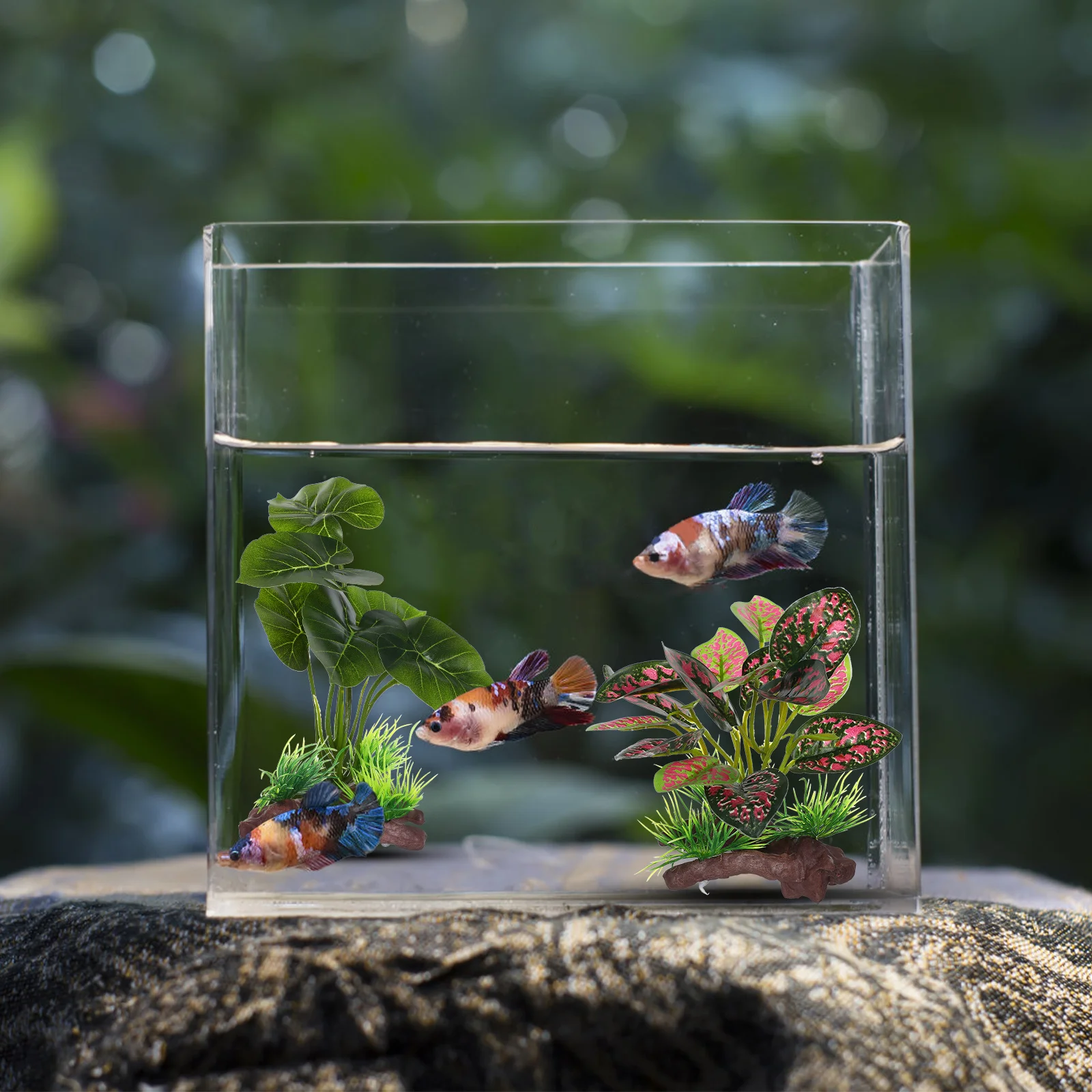 

2Pcs Fake Plants for Fish Tank Artificial Aquarium Decorations Realistic Plastic Plants Fish Hideout Accessories