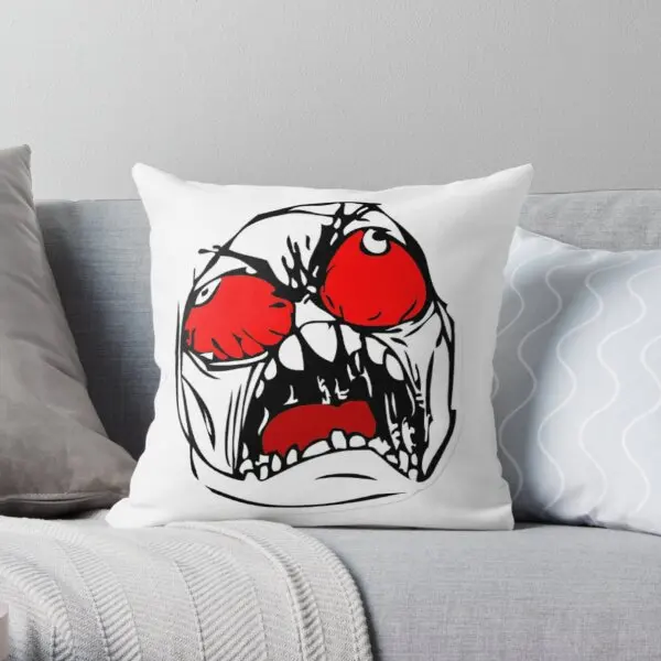 

Rage Face Meme Printing Throw Pillow Cover Throw Bed Waist Office Sofa Cushion Case Home Car Pillows not include One Side