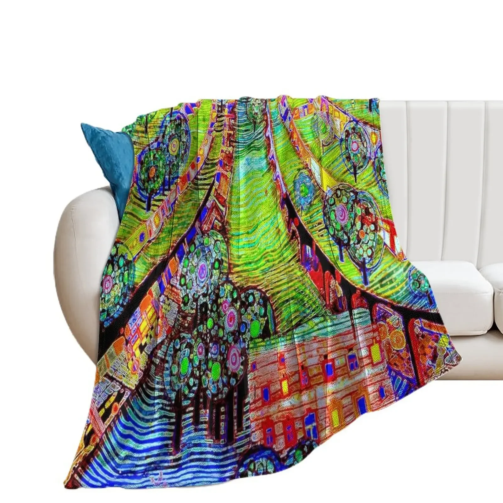 The green city neon Throw Blanket Sofa Quilt decorative Blankets