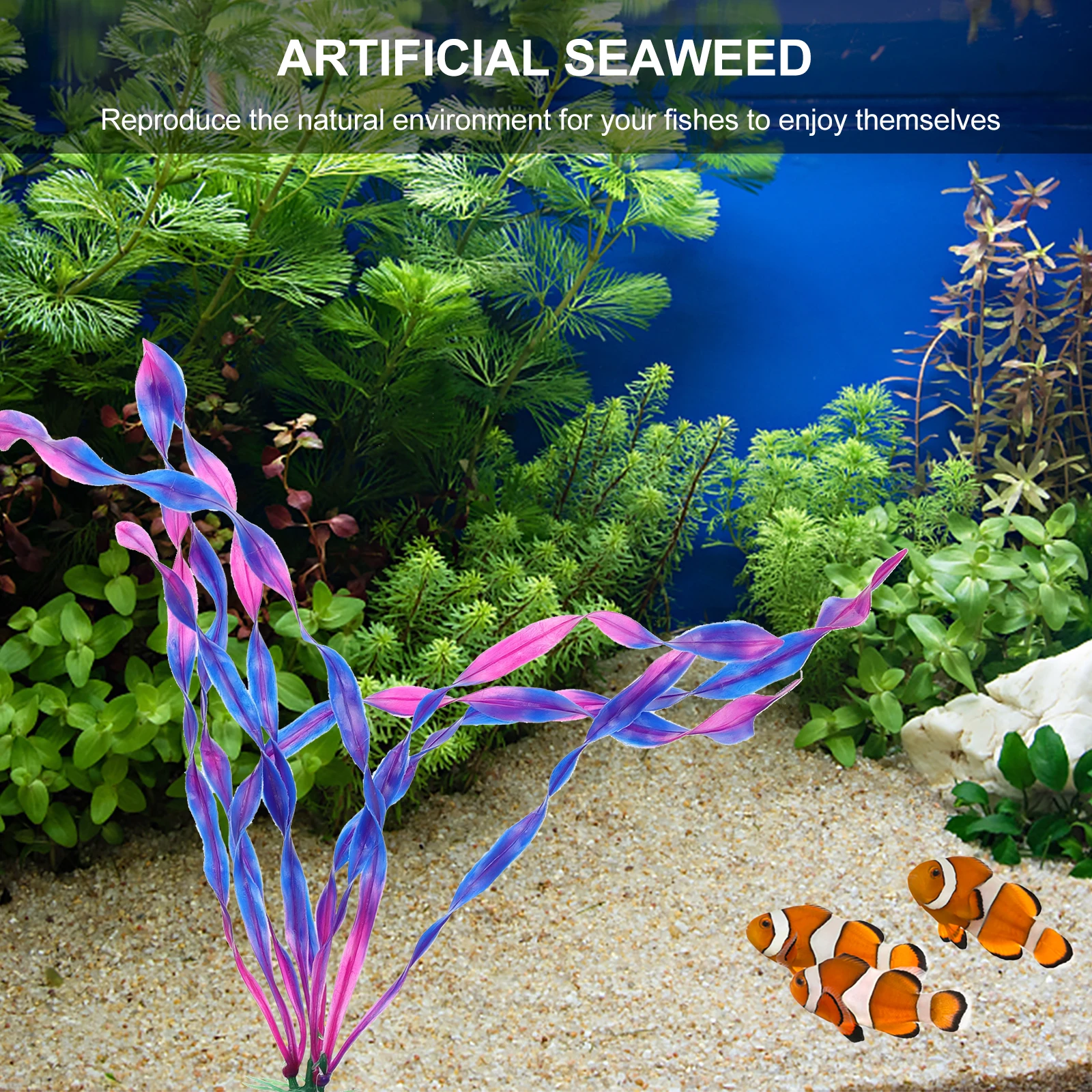 

10 Pcs Artificial Water Plants Faux Seaweed Fish Tank Decorate Landscaping Aquatic Plastic Simulation