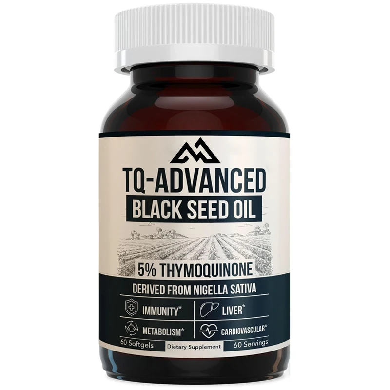 Black Seed Oil Capsules | 5% Polyquinone TQ Advanced | Maximum Strength - Contains 500mg of oil -15:1 concentrated oil