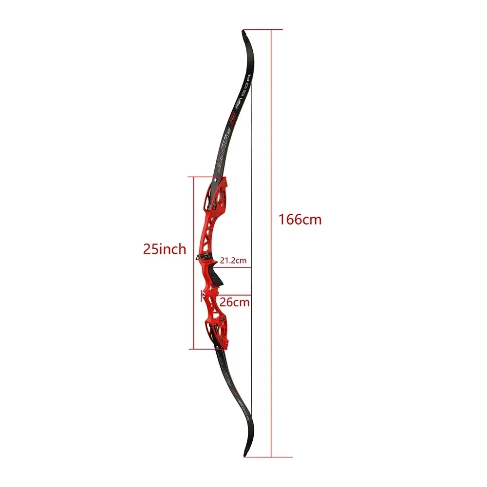 JUNXING-Arco e flecha Recurvo Bow Riser, Interface F, Liga de Alumínio, Mão Direita do Usuário, Competição, 25"