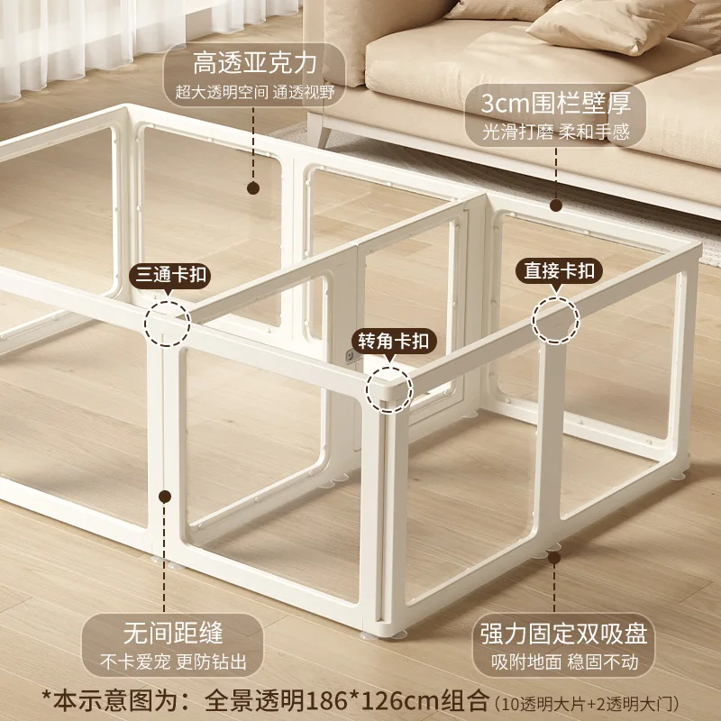 Best-Selling Transparent Acrylic Pet Fence Window Animal Pattern Backyard Cat and Dog Playpen Enclosure pet door