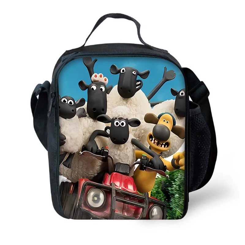 Cartoon S-Shauns The Sheeps Kind Geïsoleerde Grote Capaciteit Tas Jongen Meisje Student Buiten Picknick Hervat Thermische Koelbox