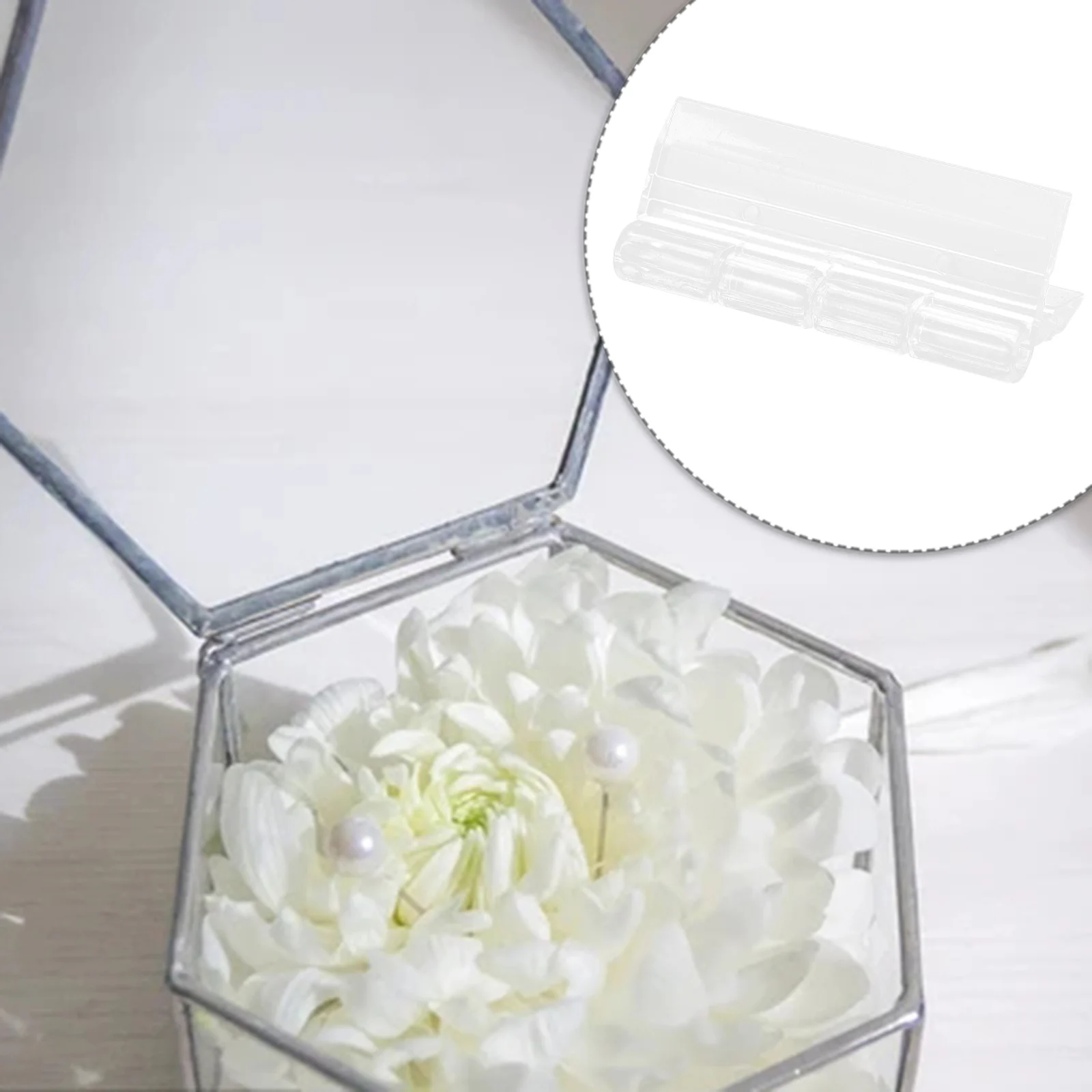 

10 Pcs Acrylic Hinges Transparent Folding Clear Hinges for Boxes DIY Furniture Cabinet Hardware Smooth Surface Durable Mini Glue