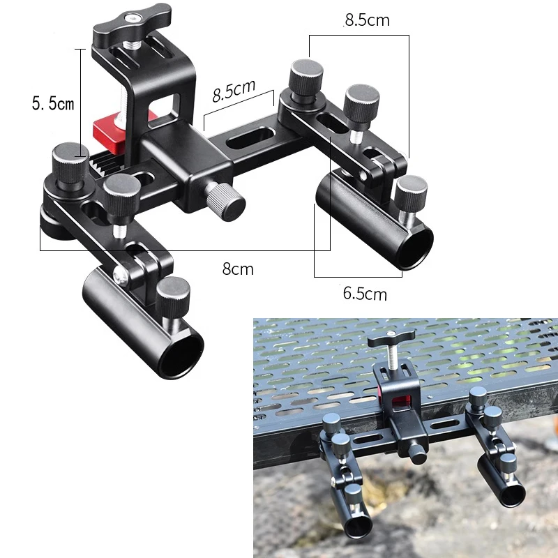 Fishing Rod Holder Fishing Platform Corner Turret Frame Light Stand Rod Table Clamp Fishing Rod Corner Frame Tube Fixing Clip