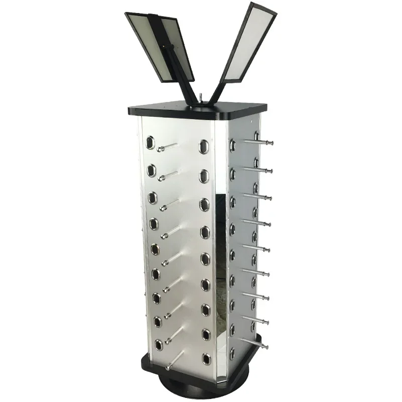 

Commercial Rotating Glasses Display Stand Sunglasses Storage Holder with Mirror 36 Glasses Storage Holders