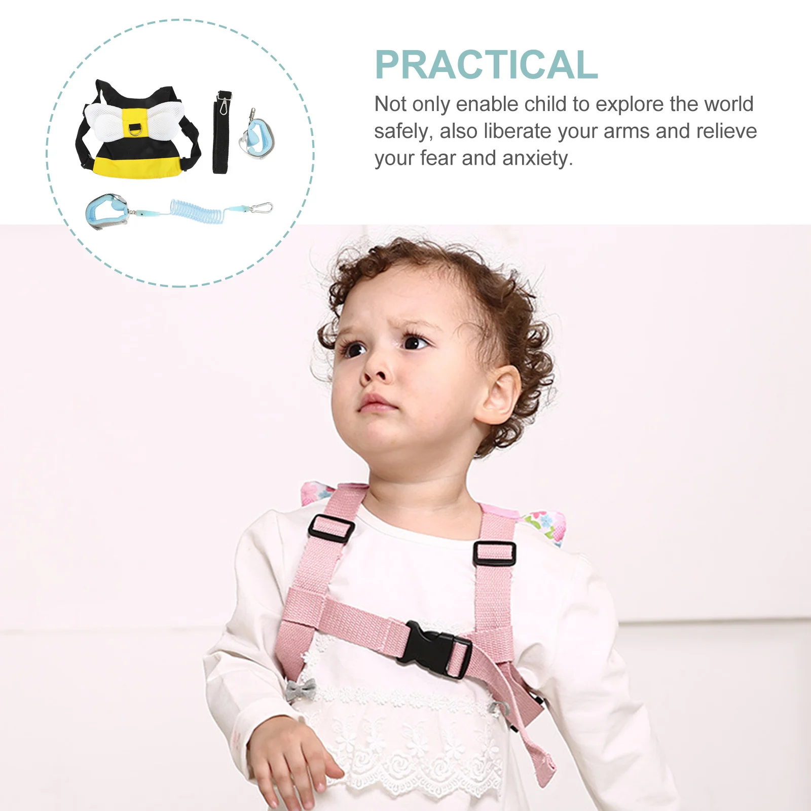 

1Set Anti Lost Safety Belt Toddler Adjustable Harness Strap 15M Extension Skin-Friendly Breathable Walking Outdoor Indoor Use