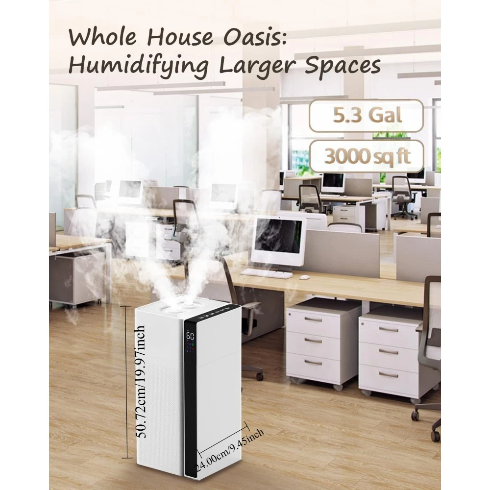 Warm and Cool Mist Humidifier Large Room, Whole House Humidifiers for Home, Quickly & Evenly Humidify Larger Areas