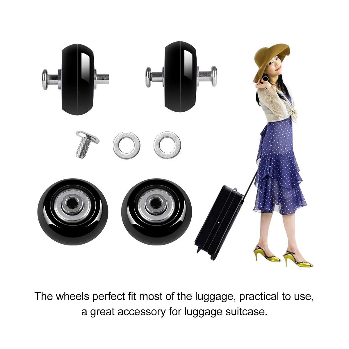 

30 pcs Suitcase Replacement Wheels Luggage Accessories Universal Spinner Rubber Bearings Mute Wear Resistant Skating