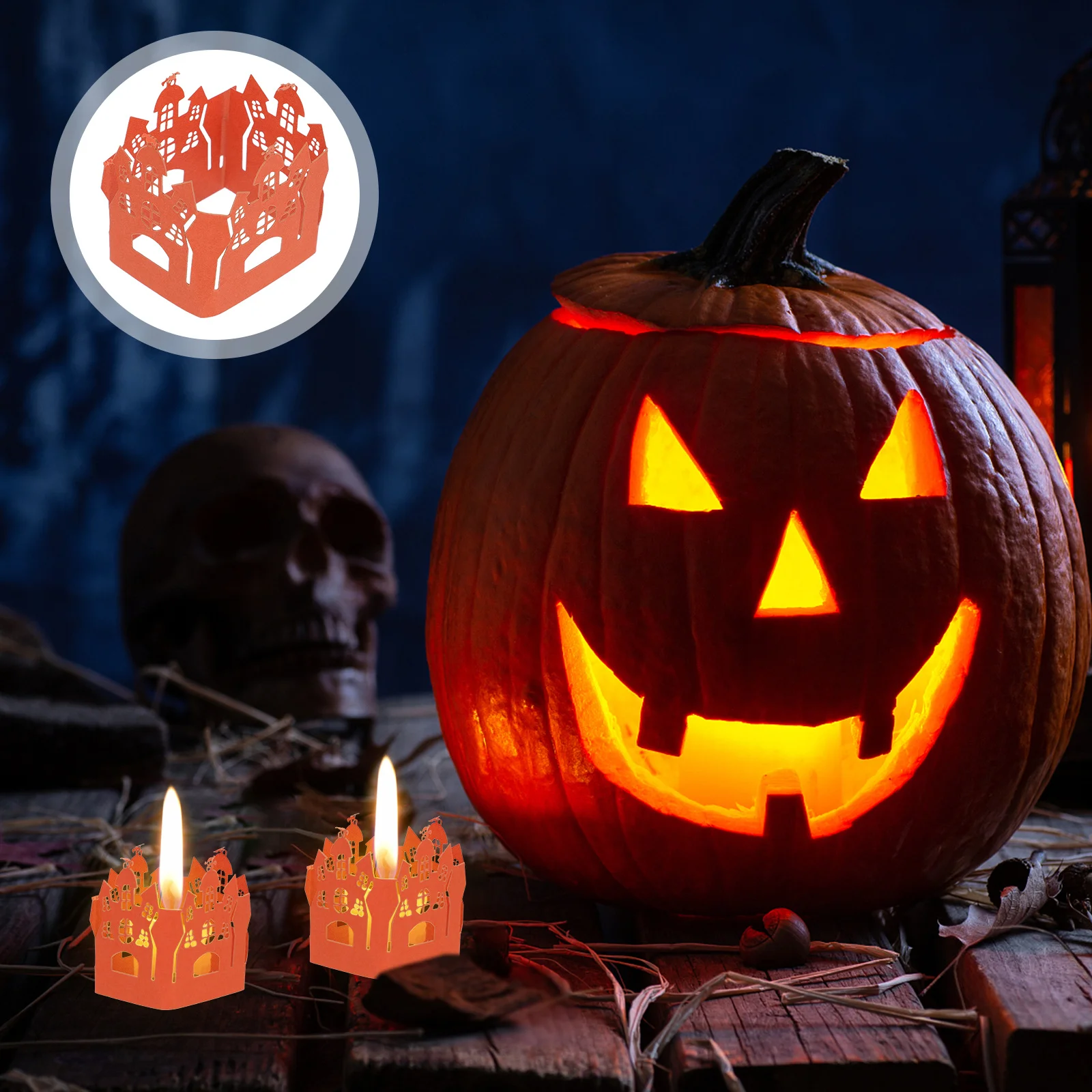 

20 шт. бумажных абажуров с узором «Замок» для декора на Хэллоуин, аксессуар для освещения