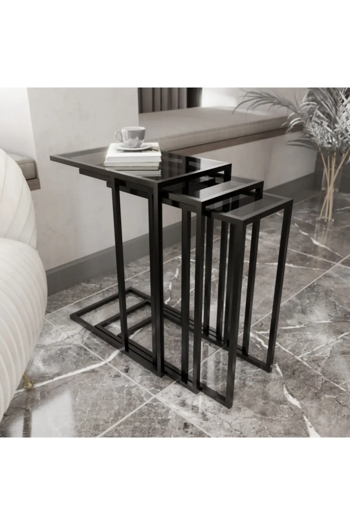 

DOLBOVI Inc Metal Design Black C Coffee Table Zigon Takımı Coffee Table