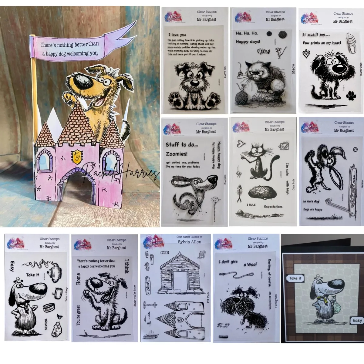 

2024 New Pet Cat Dog Castle Metal Cutting Dies Clear Stamps For DIY Decorating Scrapbook Paper Card Album Embossing Craft Die