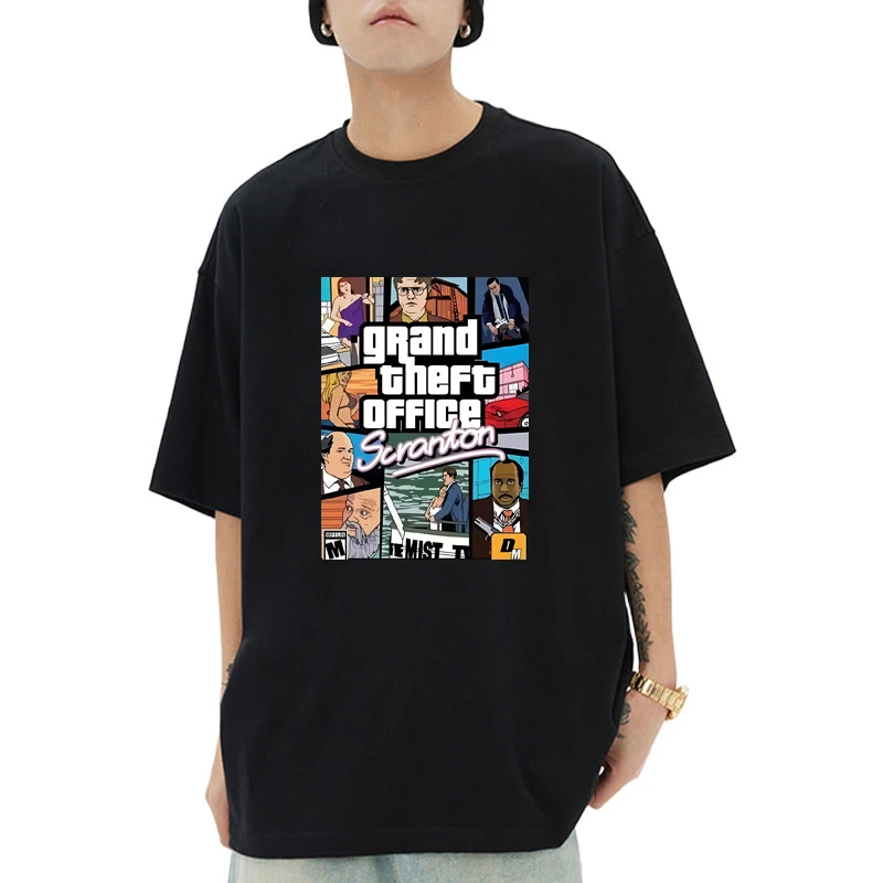 

Office TV Series Graphics printed short sleeve T-shirts Men Women Street Wear Plus Size Tops Summer Cotton Casual T shirt Unisex
