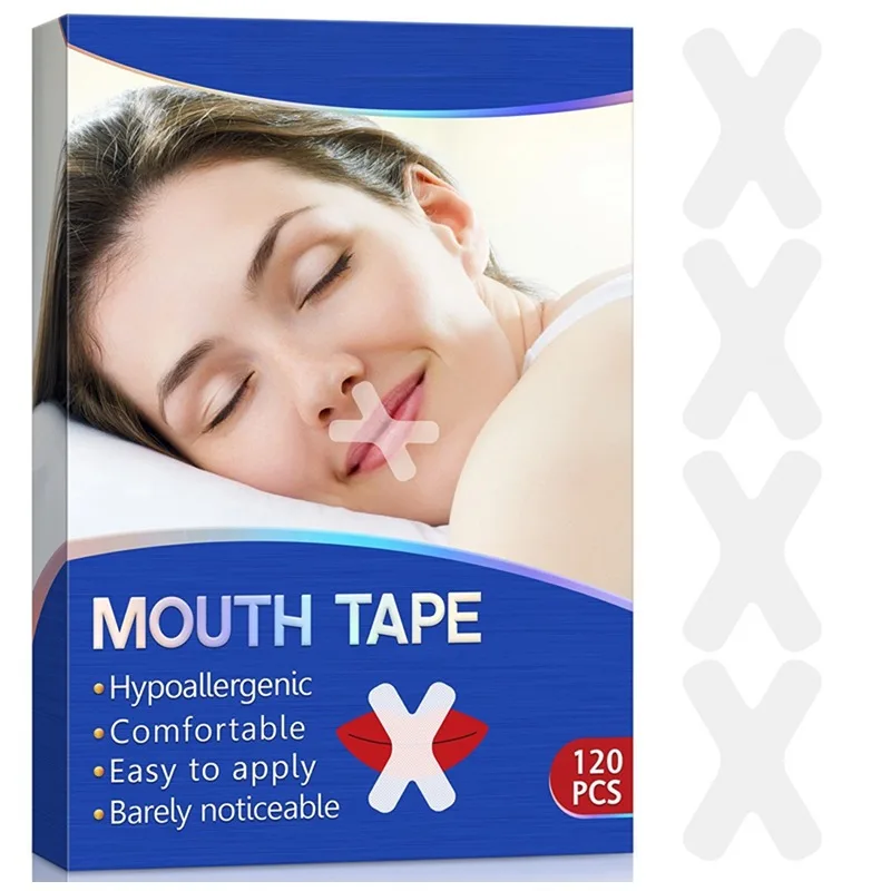 120Pcs/Box Sleep Strip Mouth Tape for Snoring for Better Nose Breathing Improved Nighttime Sleeping Less Mouth Breath and Snore