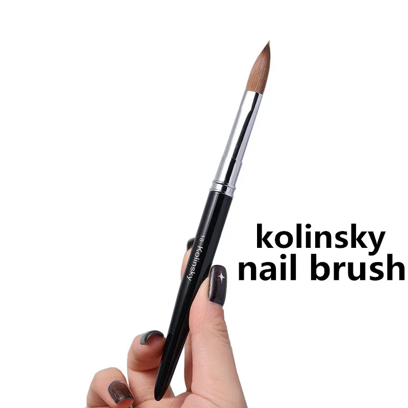 1 قطعة مقبض أسود كولينسكي الشعر مسمار فرشاة فنية جل الأشعة فوق البنفسجية من الإكليريك نحت فرشاة قلم مسحوق سائل لتقوم بها بنفسك مسمار اللوحة أدوات الرسم