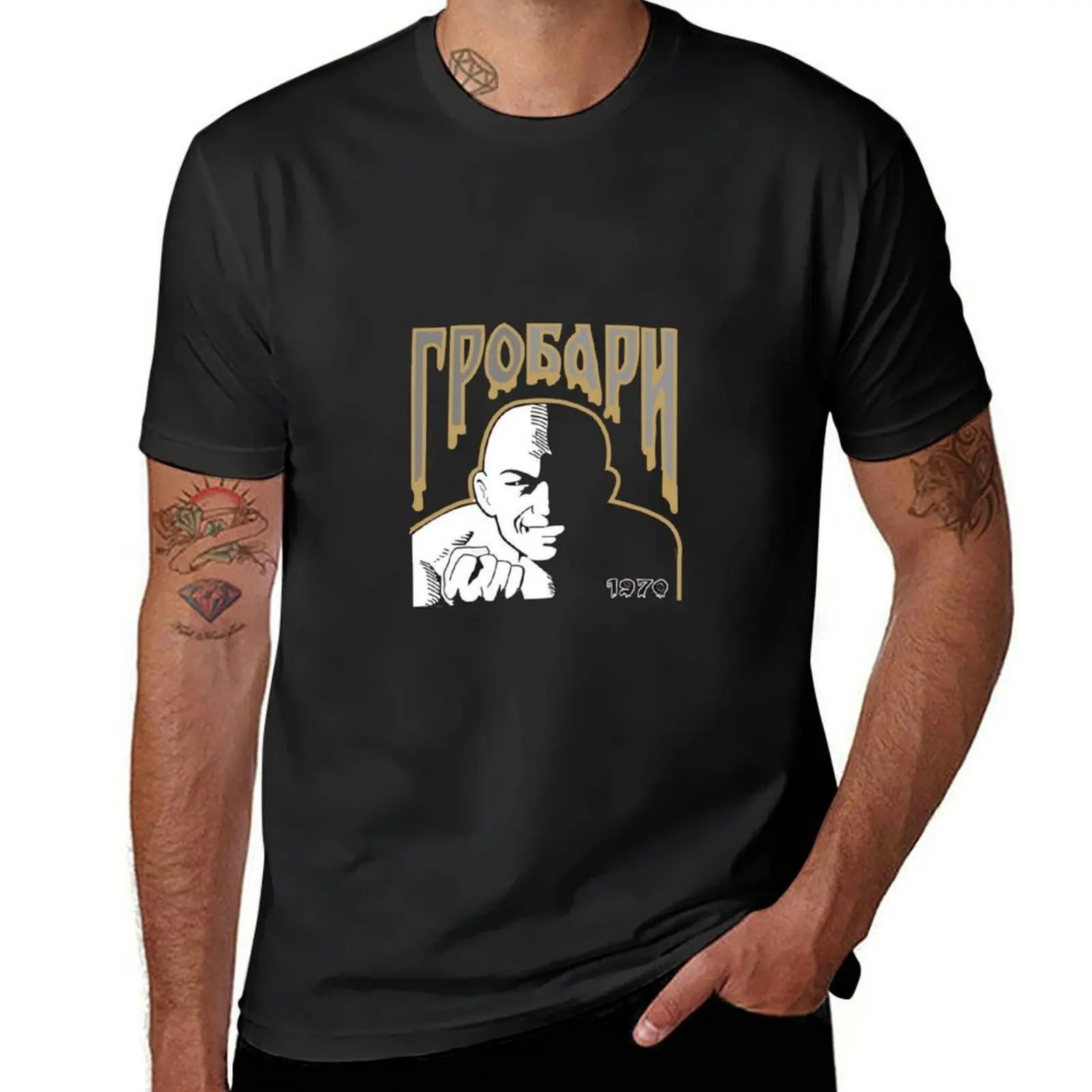 GROBARI T-Shirt vintage clothes graphics boys whites vintage tshirts for men