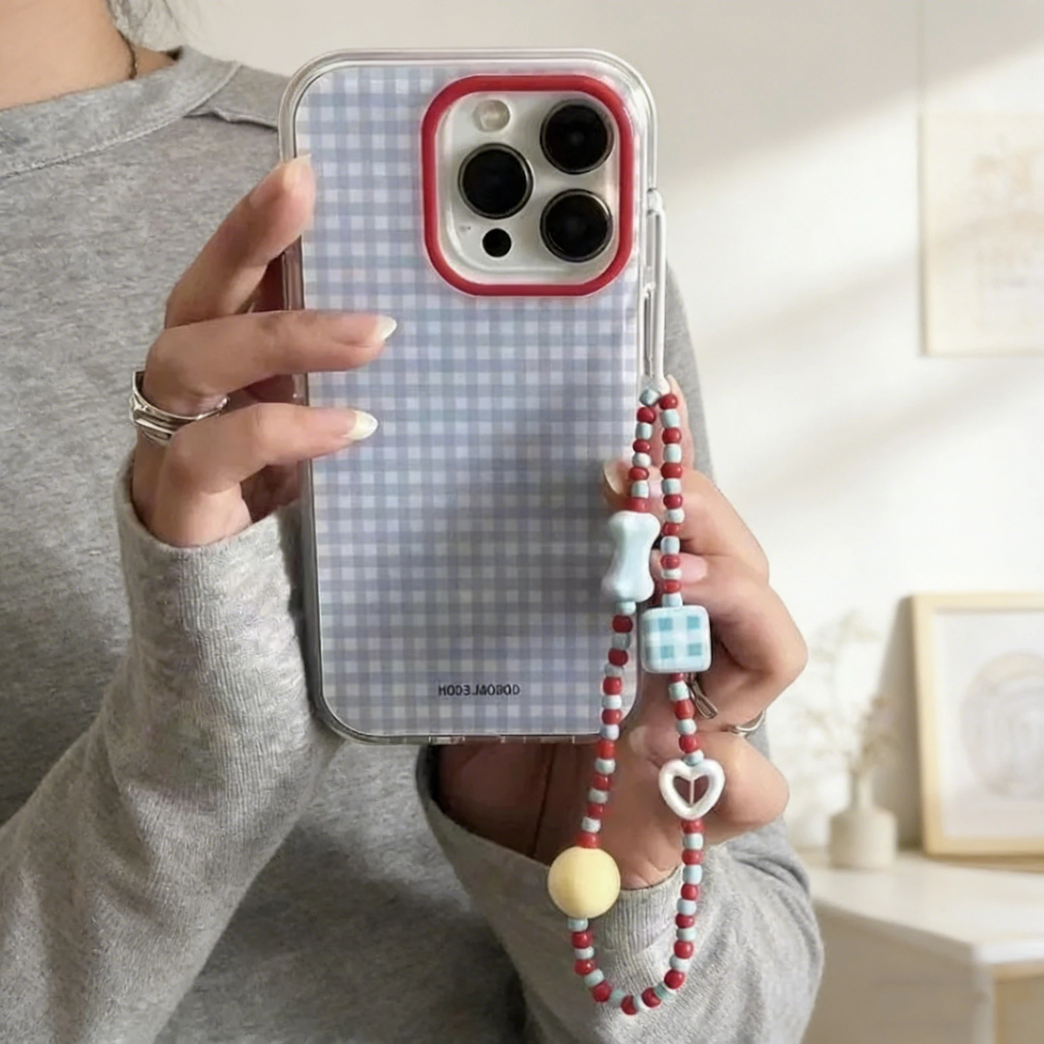 Fashion Blue Checkered Phone Case For Samsung Galaxy A37 A57 A16 A07 A17 A36 A26 A56 A55 A35 A25 A15 A05s A54 A24 A14 A13 4G 5G