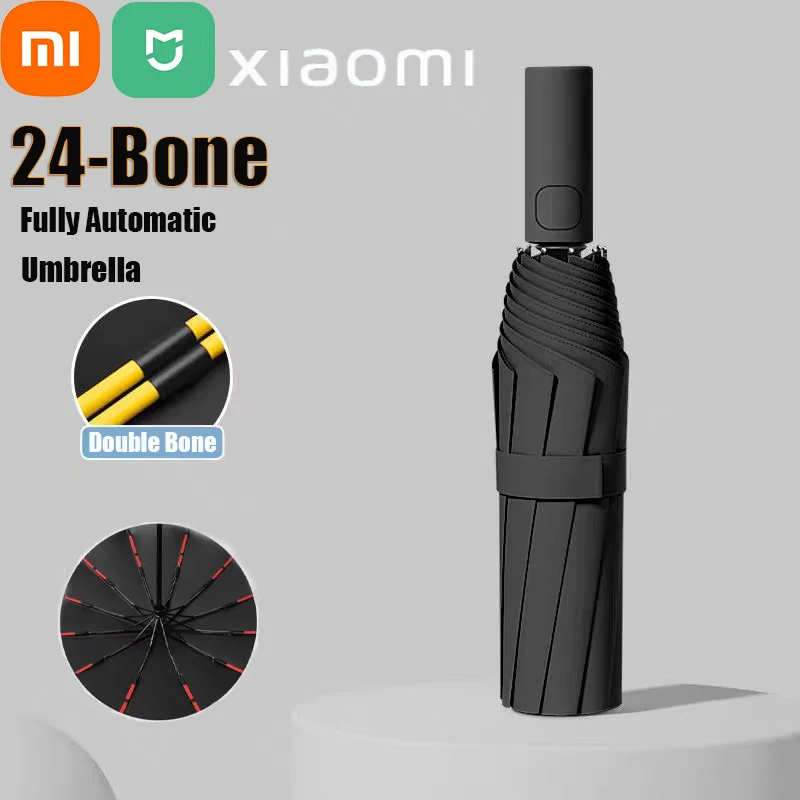 Xiaomi 24 Bones Fully Automatic Folding Umbrella Double Bone SPF 50 UV Protection Rain Resistance Strong Wind Resitance Umbrella