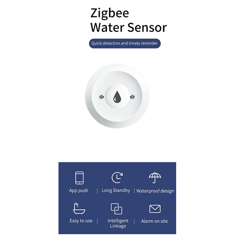 ELECT-Graffiti Zigbee Flood Sensor Smart Water Sensor Leakage Alarm Flood Sensor Multifunction Flood Sensor