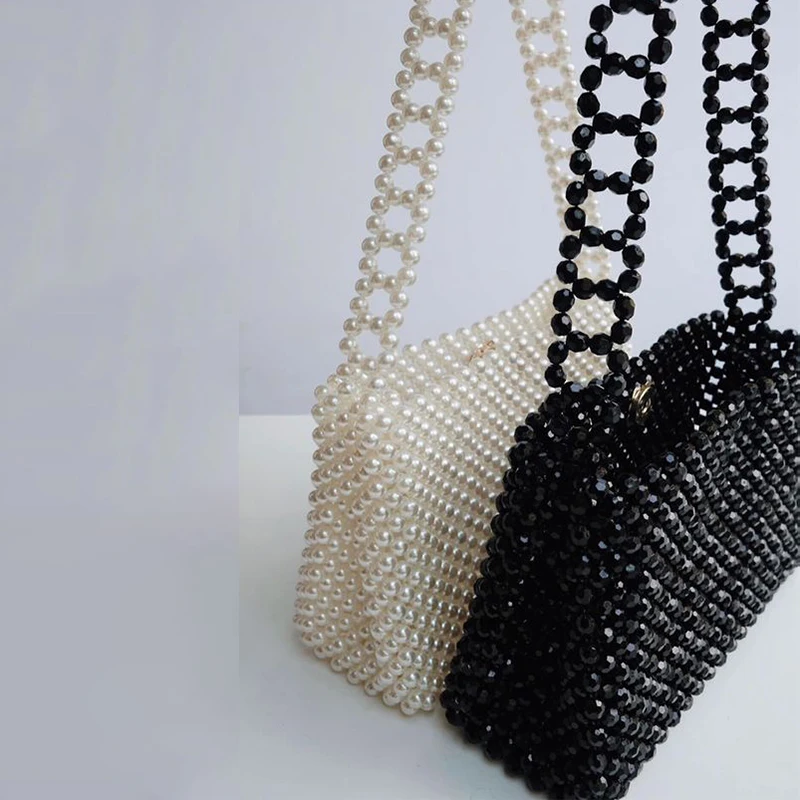 Shoulder Clutch Underarm Bag for Women's Handmade Bead Bag Celebrity Ladies Party Vacation Phone Purses Female 2023 New Vacation