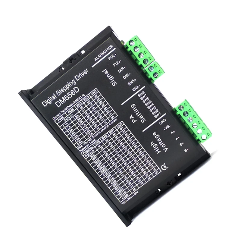 

Spare Parts DM556D Stepper Motor Driver 5.6A 24-50V Subdivision 256 DSP High Performance Digital CNC For 17 23 34 Stepper Motor