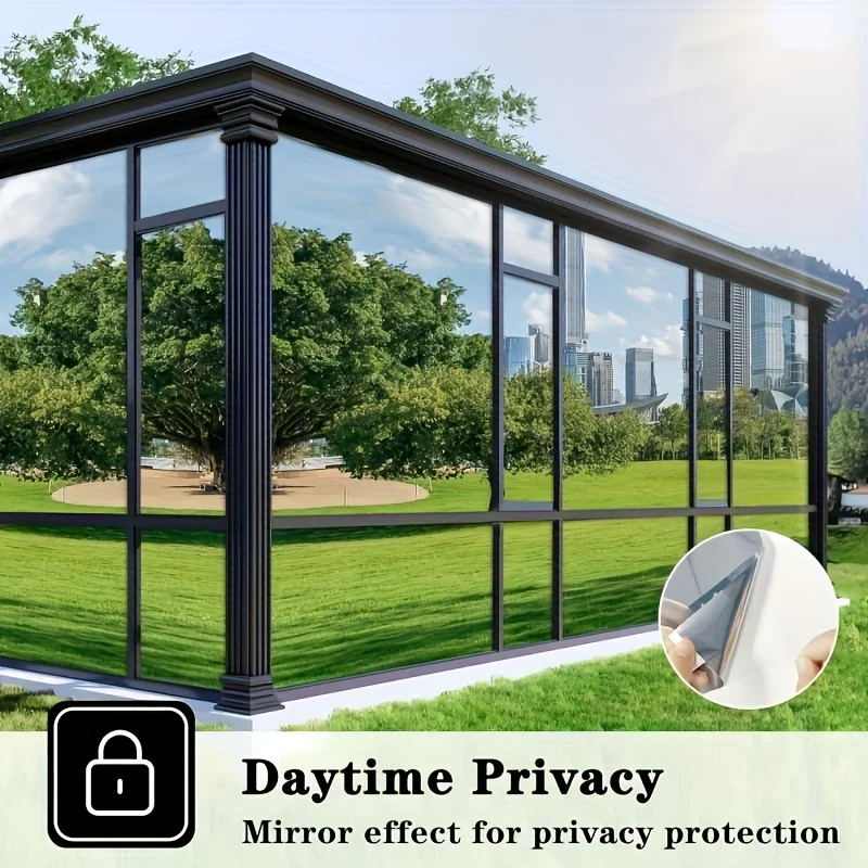 One Way Mirror Window Film Stained Vinyl Glass Self Adhesive Film Silver Heat Insulation Solar Window Tint Privacy for Home