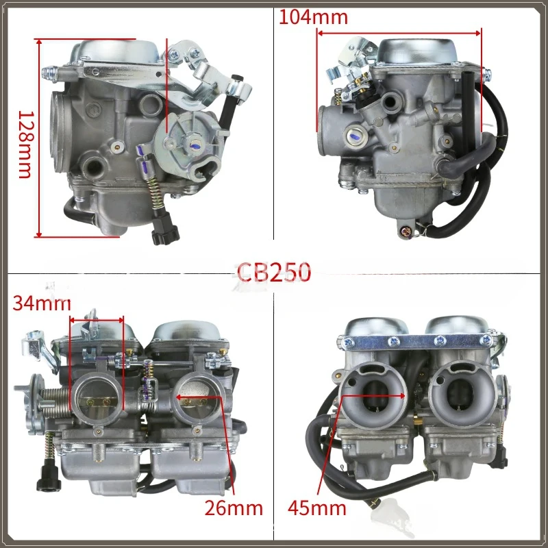 Фото Двухцилиндровый карбюратор PD26J/PD26JS для Honda CBT125, CB250, CMX250, CA250, Rebel 250