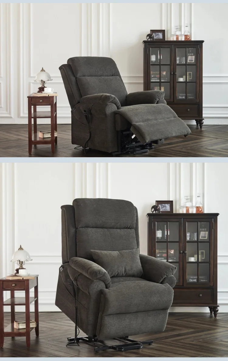 Home Power Microfiber Lift Chair Recliner For Elderly Headrest Power Lumbar Support Lay Flat Recliner Chair