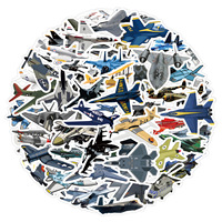 60PCS Military Fighter Cool Aircraft Graffiti Cartoon Sticker Laptop Computer Bicycle Skateboard Luggage Waterproof Sticker