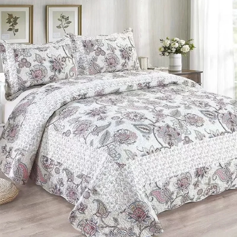 Cotton Quilt Set Queen Size 3PCS/1pc Quilted Bedspread & Blanket for Bed Solid Coverlet All Season Bed Cover Home Bedding Set