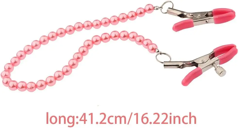 Clip para pecho, juguete, abrazadera para pezones, cadena para el cuerpo sin perforación, Clips para pezones rosas, abrazadera de cadena ajustable para el cuerpo de las mujeres, pezón para placer sexual